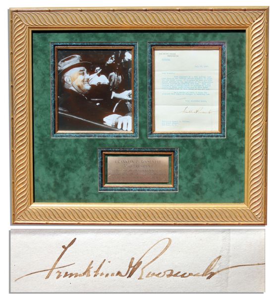 Franklin D. Roosevelt 1935 Letter Signed on White House Stationery -- ''...would bring you in from these corporations just as much money as you get now...''