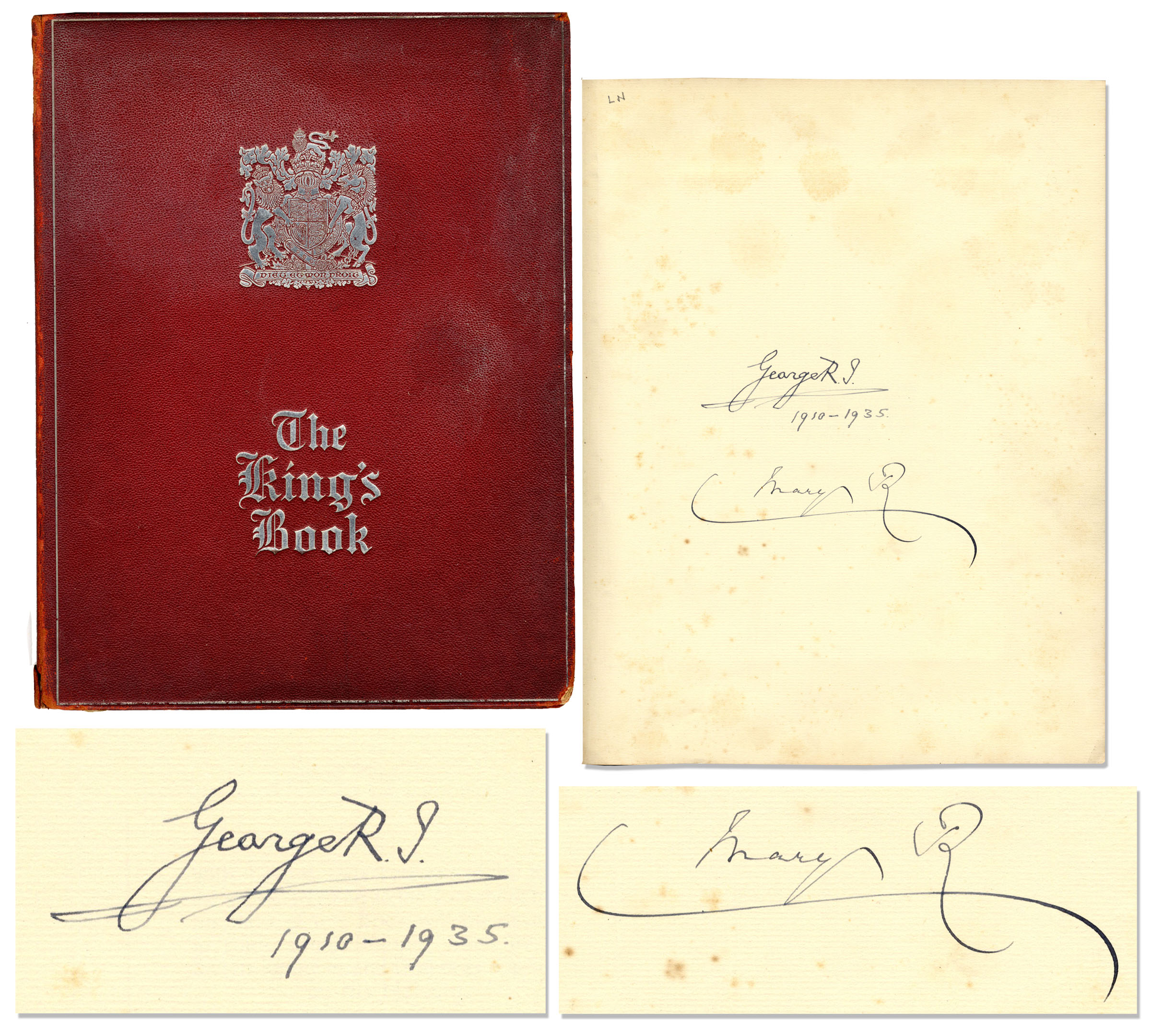King George Memorabilia King George V Signed Copy of ''The King's Book'' -- Also Signed by His Wife the Queen Consort, Mary of Teck