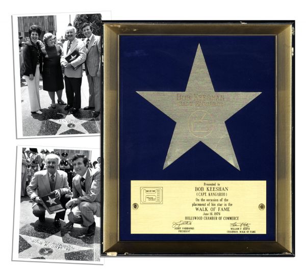 Plaque Honoring the Placement of Captain Kangaroo's Star on The Hollywood Walk of Fame in 1976