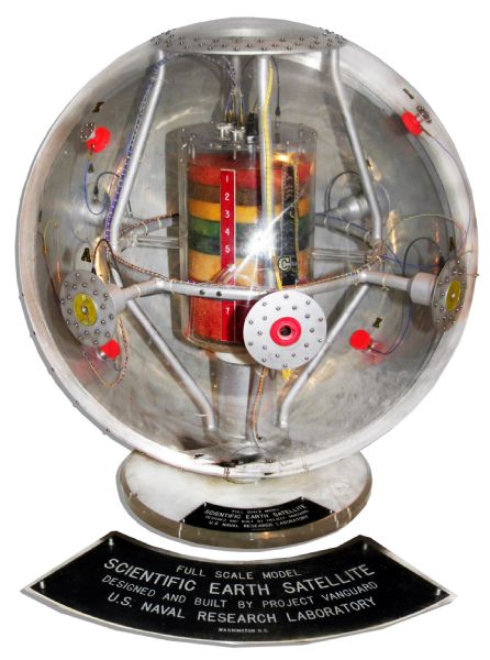 Historic 1950's Model of The Vanguard 1 Satellite From the Navy Research Laboratory -- Large Scale Model of the Longest-Orbiting Man-Made Satellite Ever