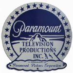 1950s Paramount Pictures Sign -- Large Metal Sign Measures Nearly 2 Feet x 2 Feet