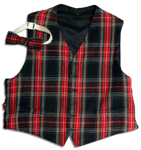Captain Kangaroo Screen-Worn Costume -- Quirky Plaid Vest and Bowtie
