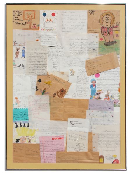 Collage of Children's Letters to Captain Kangaroo -- Personally Kept by Bob Keeshan -- ''...You are better than Sesame Street any day...''