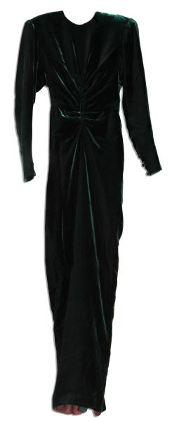 Sumptuous Velvet Gown Worn by the Famous Humanitarian and Fashion Icon, Princess Diana in 1985 -- Designed by Victor Edelstein