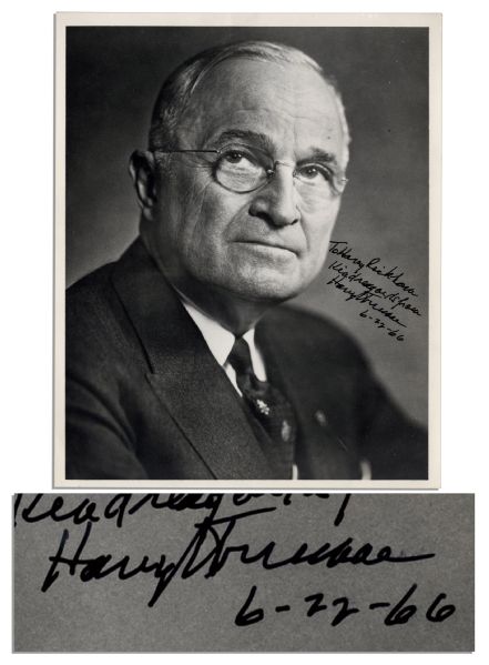 Harry Truman Signed 8'' x 10'' Photo