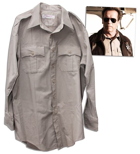 Arnold Schwarzenegger Sheriff Shirt From His 2013 Action Movie ''The Last Stand''
