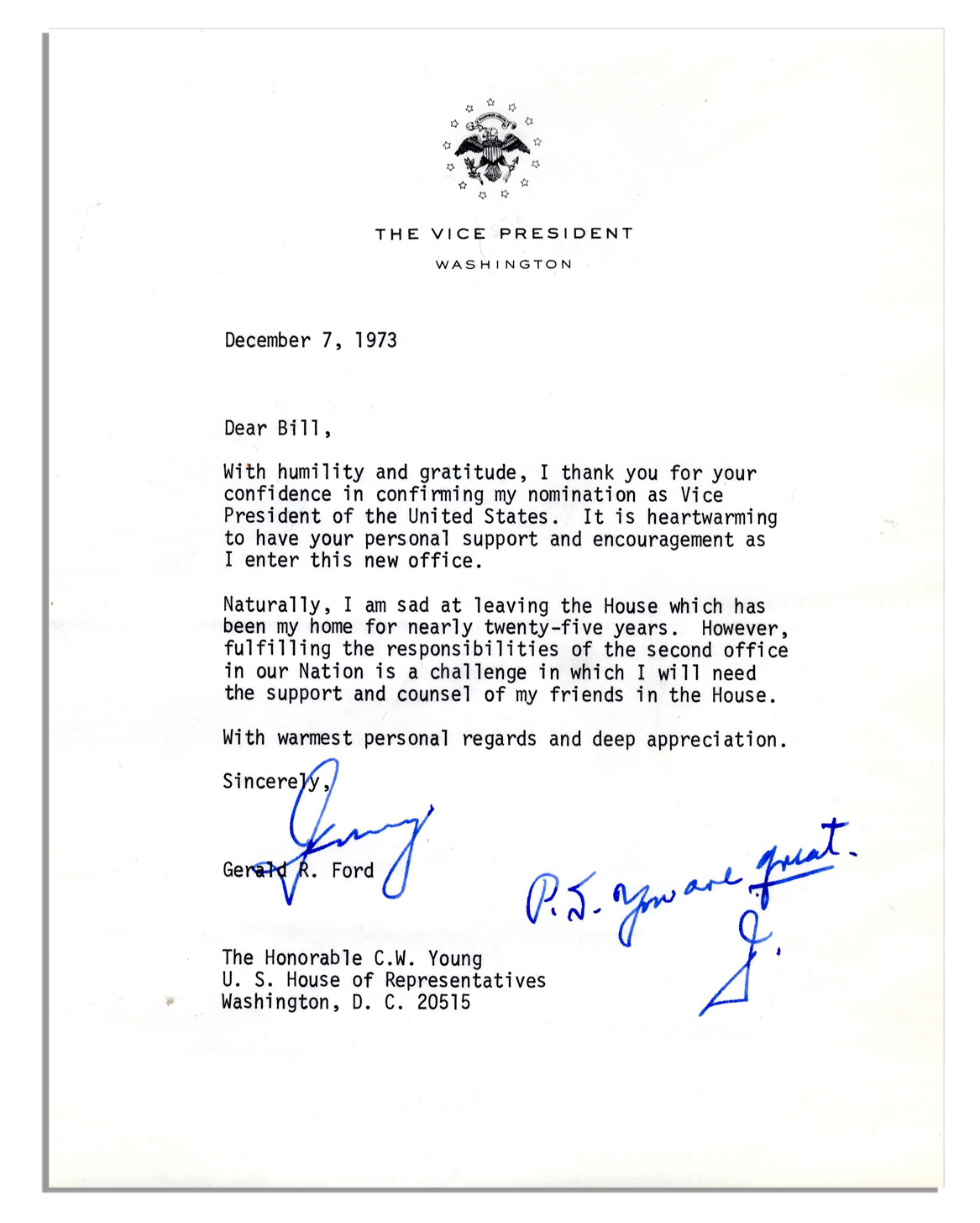 lot-detail-rare-gerald-ford-letter-signed-as-vice-president-one