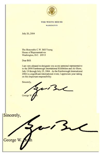 George W. Bush Letter Signed as President -- Dated 20 July 2004, in the Thick of the 2004 Presidential Campaign