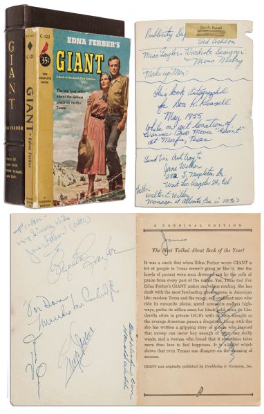 Incredible Crew-Signed Copy of ''Giant'' -- Signed by the Movie's Director & Cast Including James Dean, Elizabeth Taylor, Rock Hudson & More