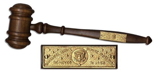 Presidential Gavel Made of Wood From the White House -- Removed During the 1950 Truman Reconstruction
