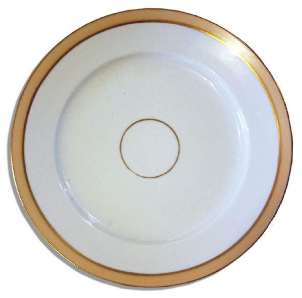 Exceedingly Rare Lincoln White House China Plate -- From the ''Buff Set'' Ordered by Mary Todd in 1865 Less Than Two Months Before Lincoln's Assassination