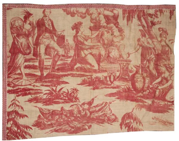 Rare 1783 Fabric Featuring George Washington and Sons of Liberty -- Featured in ''Threads of History''
