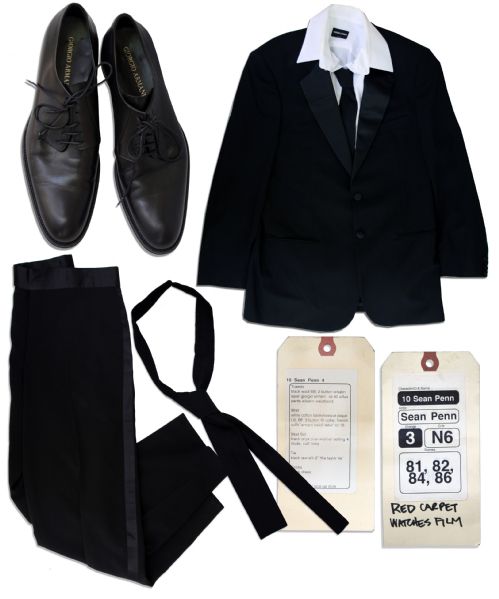 Sean Penn Screen-Worn Tuxedo Ensemble From the 2008 Film ''What Just Happened'' -- The Year of His Second ''Best Actor'' Win at The Academy Awards