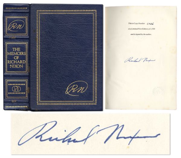 Richard Nixon Signed Memoirs -- Leather Limited Edition