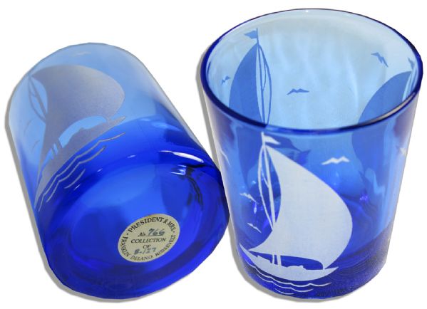 Franklin D. Roosevelt Personally-Owned Blue Glass Tumbler