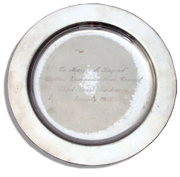 Mary Martin's Silver Plate Award From The Dallas Communications Council