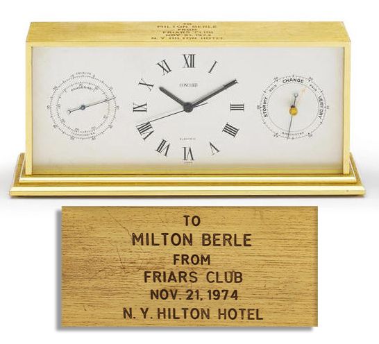 Milton Berle Clock Gifted to Him by Members of The Friars Club -- Which the Legendary Actor Founded