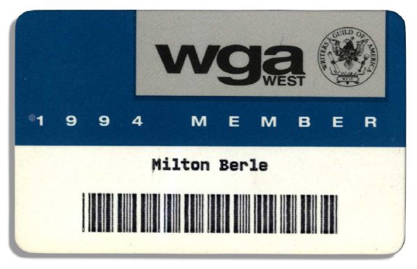 Milton Berle's Writer's Guild of America Card