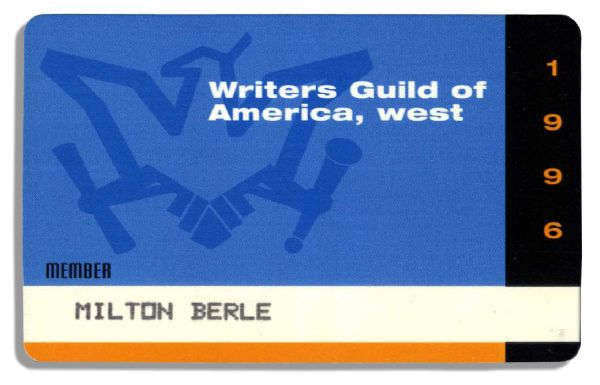 Milton Berle's 1996 Writer's Guild of America Card