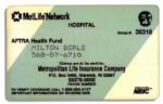 Milton Berles Health Insurance Card From His Television Union