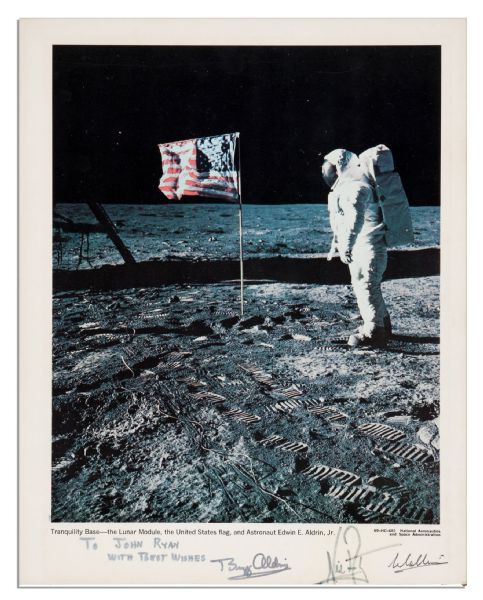 Impressive 11'' x 14'' Photo Signed by the Apollo 11 Crew -- Neil Armstrong, Buzz Aldrin & Michael Collins