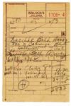 Lucille Ball Signed Receipt From Bullocks of Palm Springs