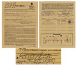 Contract Signed by Celebrated American Performer Gene Autry