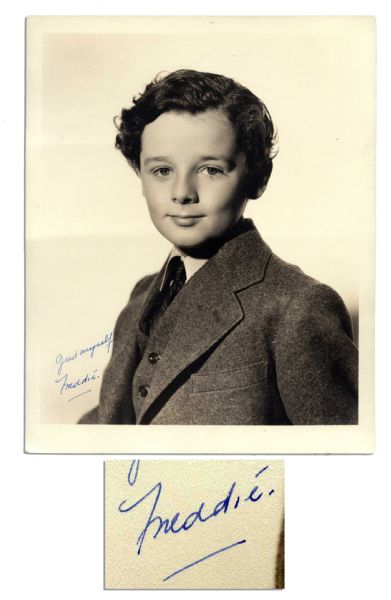 Famed Child Actor Freddie Bartholomew Signed 8'' x 10'' Photo 