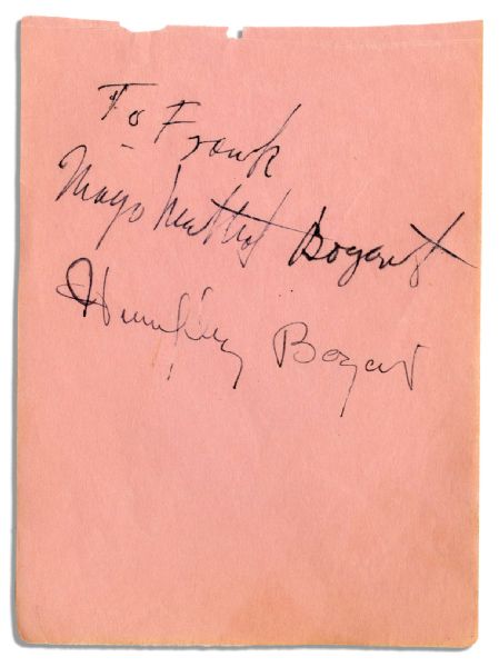 Humphrey Bogart Signature, Circa Early 1940's
