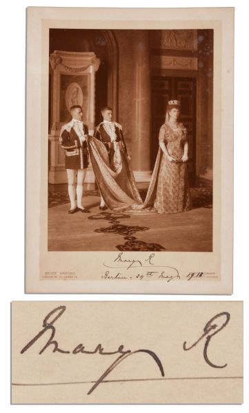 Queen Consort Mary Photograph Signed -- Rare Signed Portrait of King George V's Wife