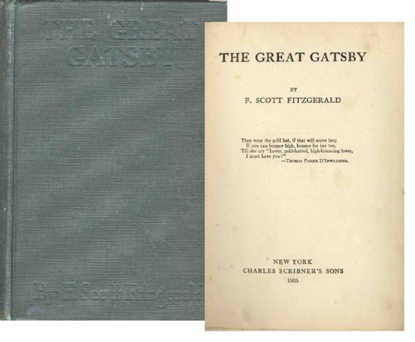 First Edition, First Printing of F. Scott Fitzgerald's Masterpiece ''The Great Gatsby''