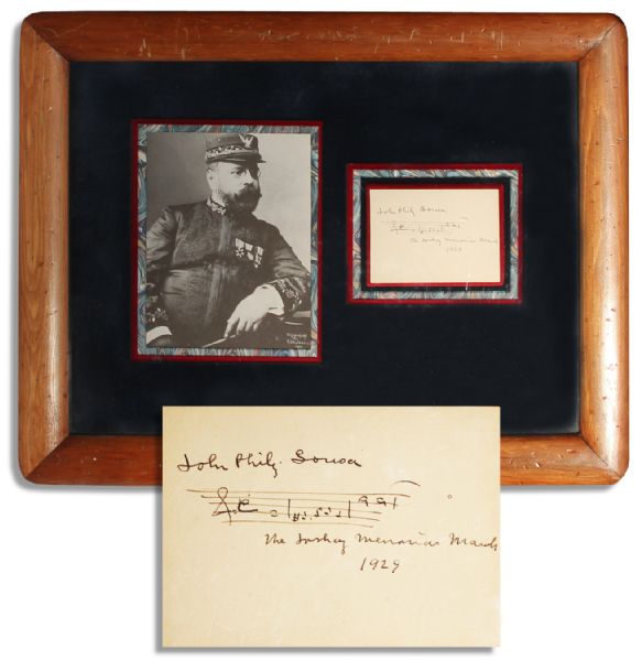 John Philip Sousa 1929 Autograph Musical Quotation Signed of the ''Foshay Memorial March'' -- Sousa Prevented the March From Being Played After Wilbur Foshay's Check to Him Bounced