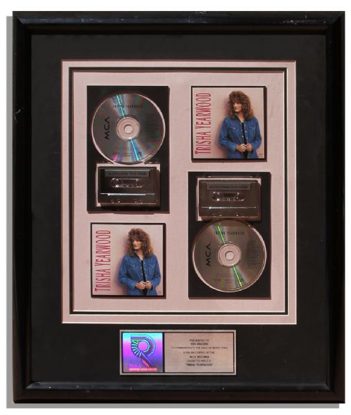 Country Superstar Trisha Yearwood Multi-Platinum RIAA Award for Her 1991 Self-Titled Debut Album ''Trisha Yearwood'' -- Awarded to Her Manager