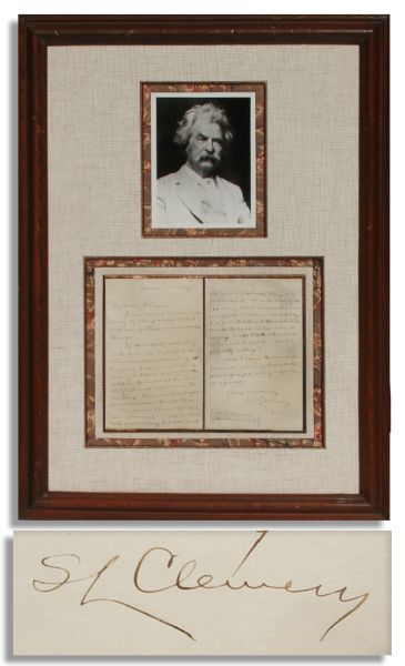 Mark Twain Autograph Letter Signed ''S.L. Clemens'' -- Good Content Regarding Publication of an Upcoming Book