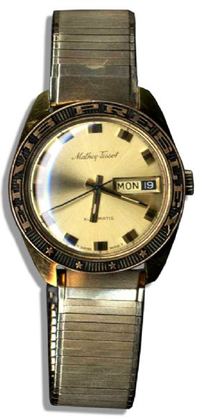 Elvis Presley's Personally Owned & Worn Gold Watch -- With ''ELVIS PRESLEY'' Engraved Around the Bezel