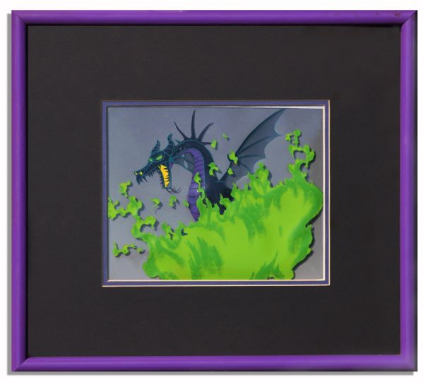 Original Disney Cel From ''Sleeping Beauty'' -- Two-Cel Set-Up Depicts the Evil Maleficent in Dragon Form From the Finale of the Film