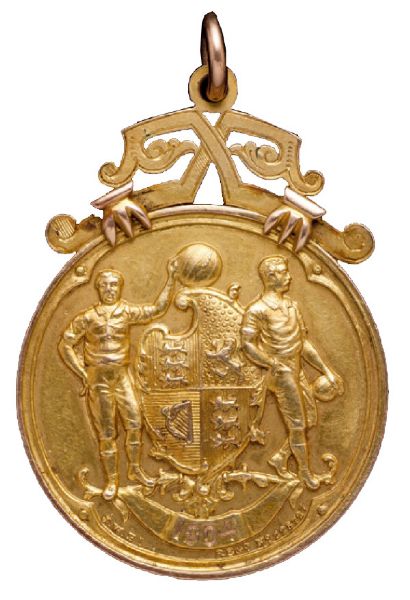 Famed Early 20th Century Scottish Footballer Tommy Hynds Rare 1904 FA Cup Winner Medal -- The Most Prestigious Award in English Football -- 15 Karat Gold