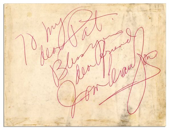 Very Large Joan Crawford Autograph Note Signed -- Measures 11'' x 8.5''