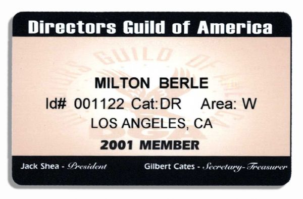 Milton Berle's 2001 Directors Guild of America Membership Card