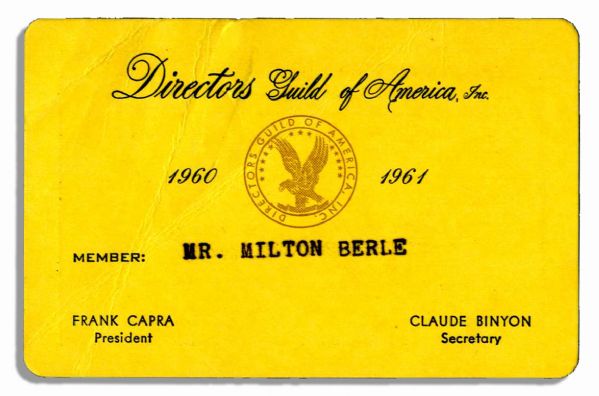Milton Berle's 1960-61 Official Directors Guild of America Membership Card