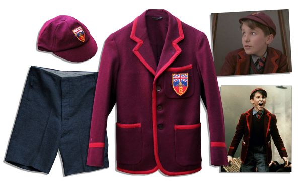 Christian Bale Iconic Screen-Worn Schoolboy Uniform From His Breakout Role as a 13-Year-Old in Steven Spielberg's ''Empire of the Sun''