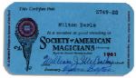 Milton Berles Society of American Magicians Card From 1961