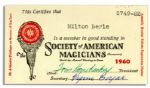 Milton Berles Society of American Magicians Card From 1960
