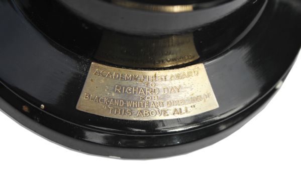 Oscar Awarded to Celebrated Art Director Richard Day For Wartime Romance ''This Above All'' -- 1942