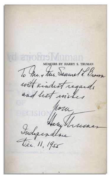 ''Memoirs'' by Harry Truman Signed Limited Two Volume Edition