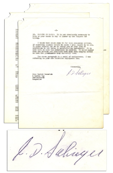 J.D. Salinger 1966 Letter Signed -- Scarce Content on Politics & Vietnam -- ''...They asked me to justify American policy in Vietnam and were rather shocked...our VN policy stinks...''
