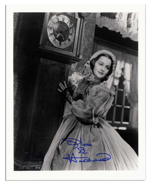 8'' x 10'' Signed Olivia de Havilland Photo Still from ''Gone With The Wind'' -- Glossy, Signed Clearly, Fine Condition -- With Wehrmann COA
