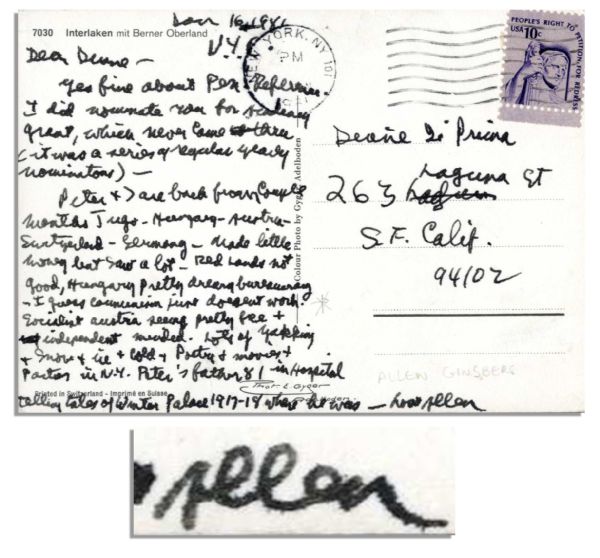 Allen Ginsberg Autograph Letter Signed -- ''...I guess communism just doesn't work...''