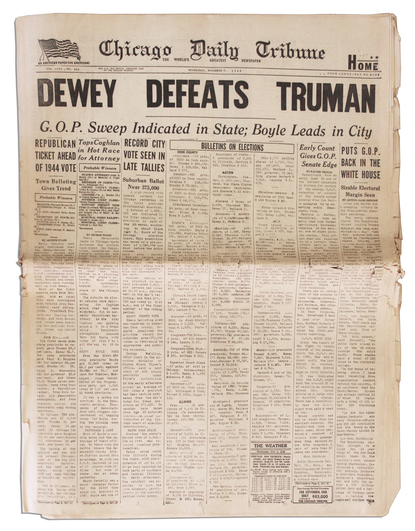 Harry Truman Memorabilia The Most Famous Newspaper Mistake of All Time -- ''Dewey Defeats Truman''