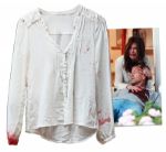 Teri Hatcher Screen-Worn Wardrobe From Desperate Housewives -- Blood-Stained Shirt From Episode Where Mike Is Killed